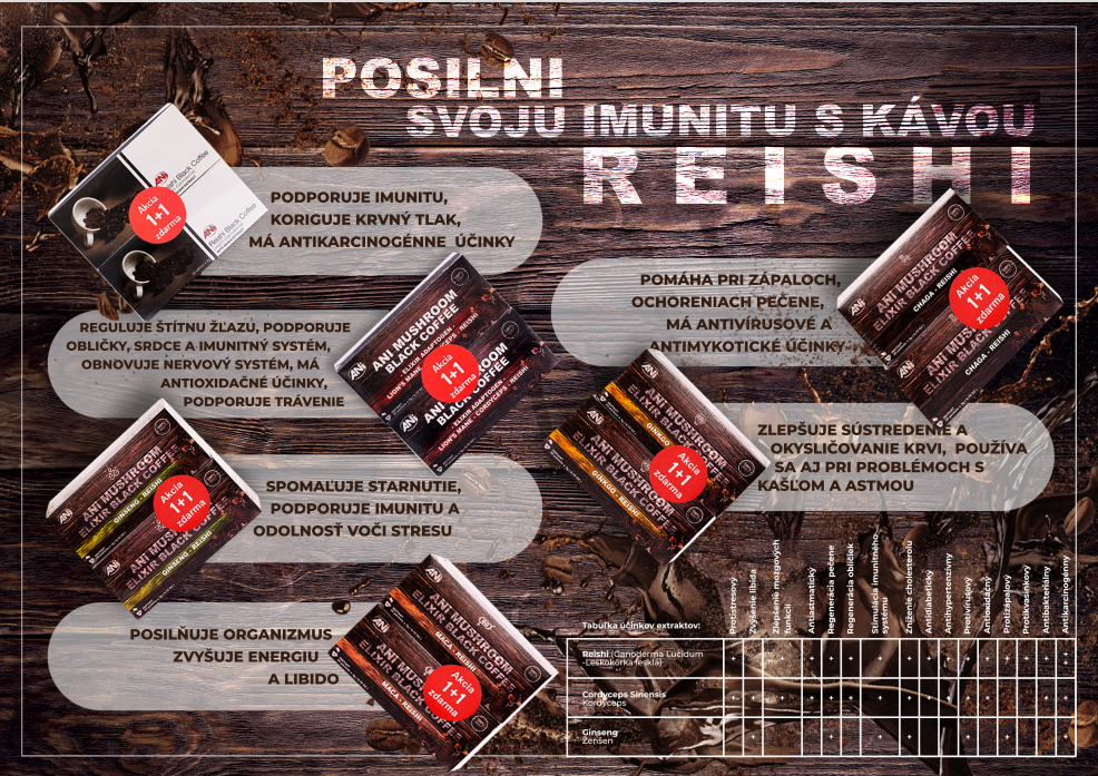 Chaga Reishi Café instantané 20x3g 2+1 gratuit ANilab