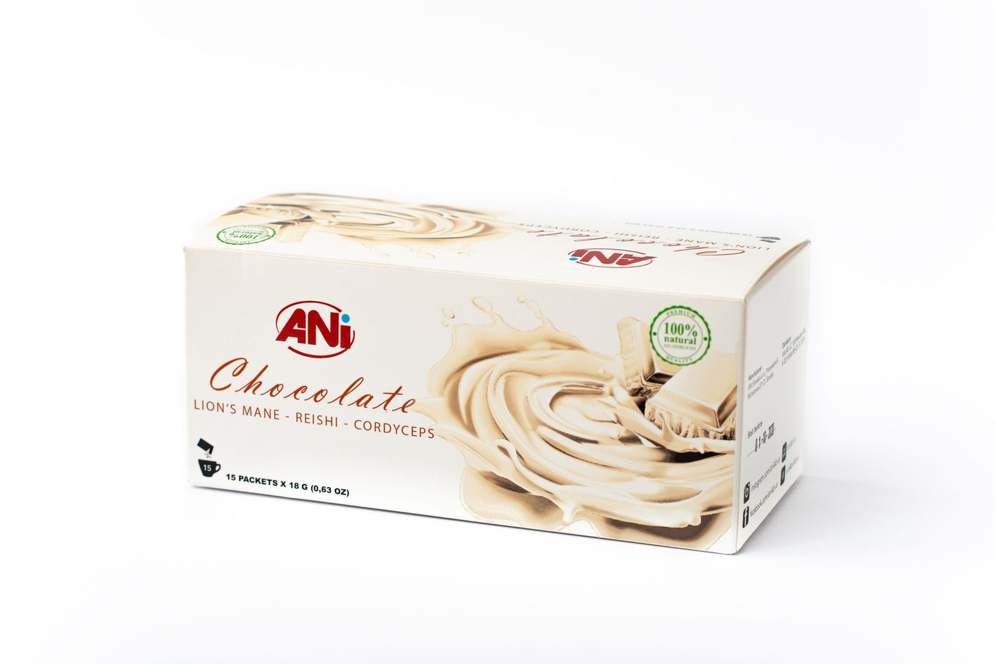 Chocolat chaud blanc au Reishi - Cordyceps sinensis  - Lion's Mane Boite 15x18 g ANilab